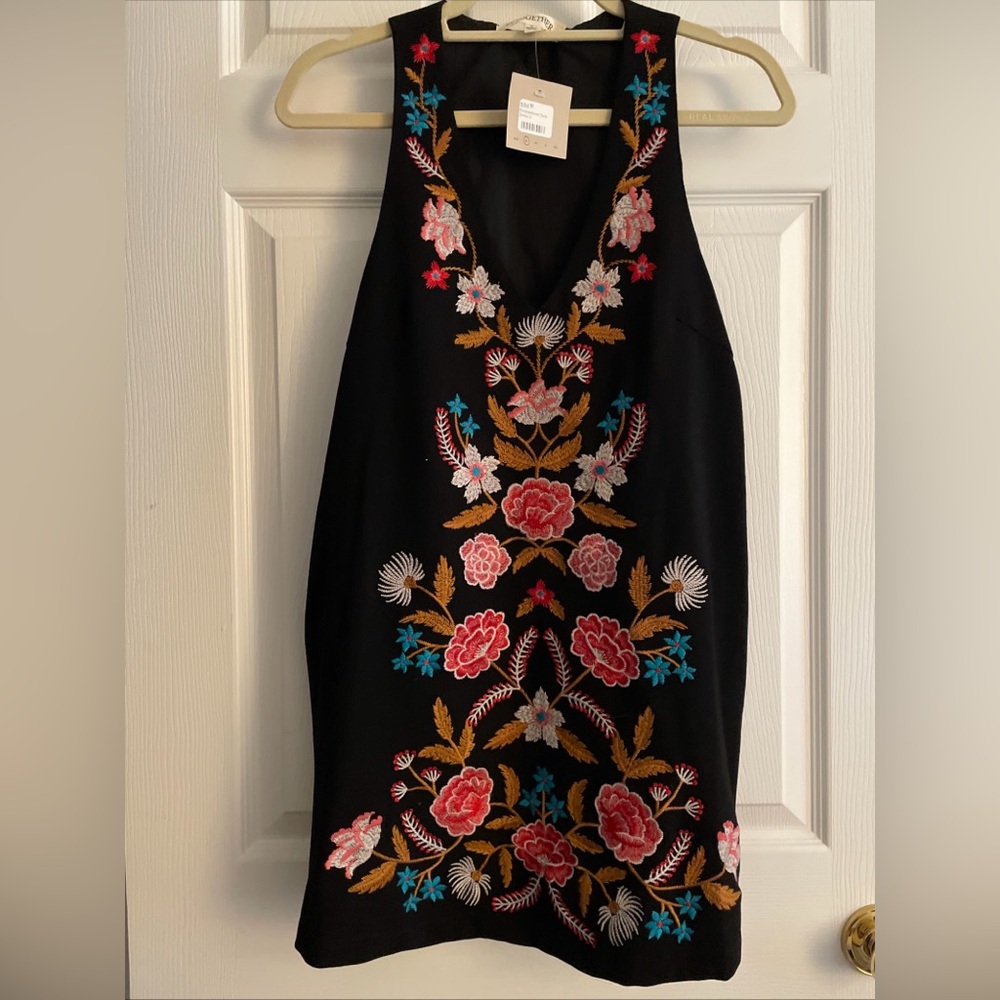 Embroidered Black Dress